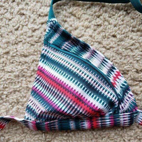 Kona Sol Teal Traingle Halter Bikini Top NWT Small - Picture 4 of 6